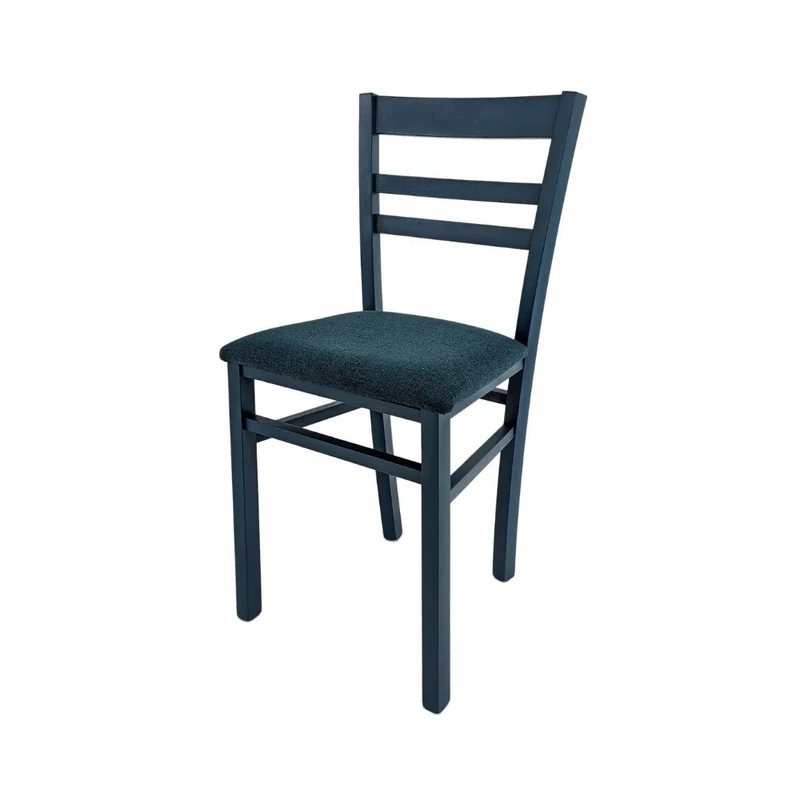 Set 2 sedie in legno rivestita in tessuto colore blu - Cromica