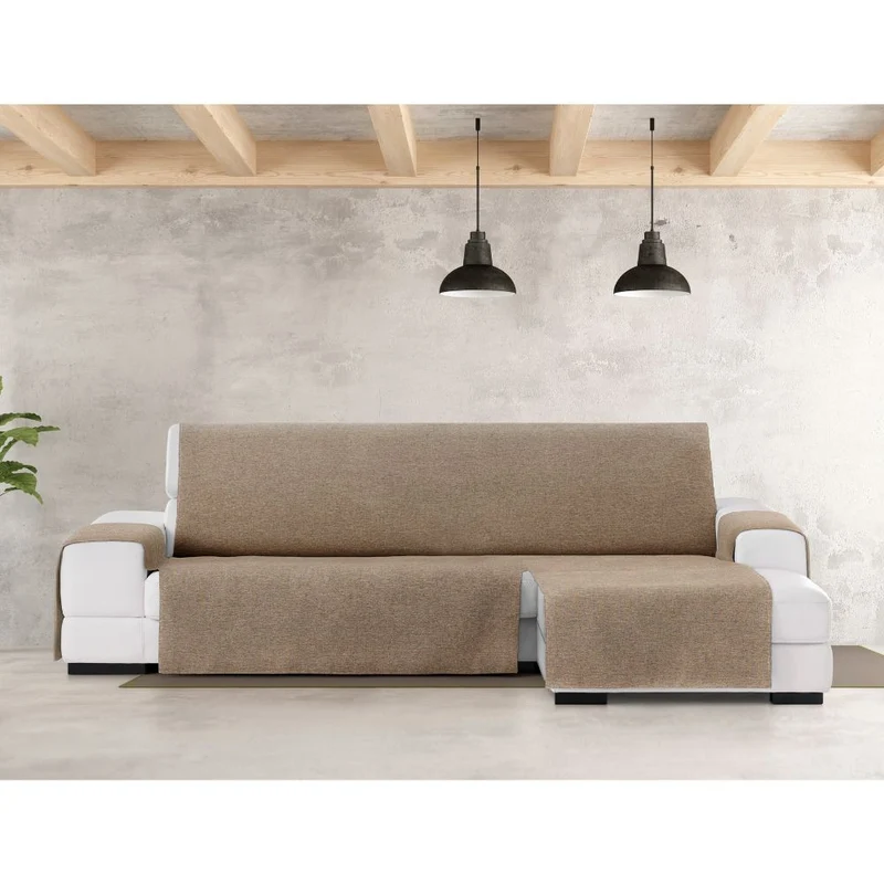 Copridivano 290 cm penisola destra colore beige Valeria