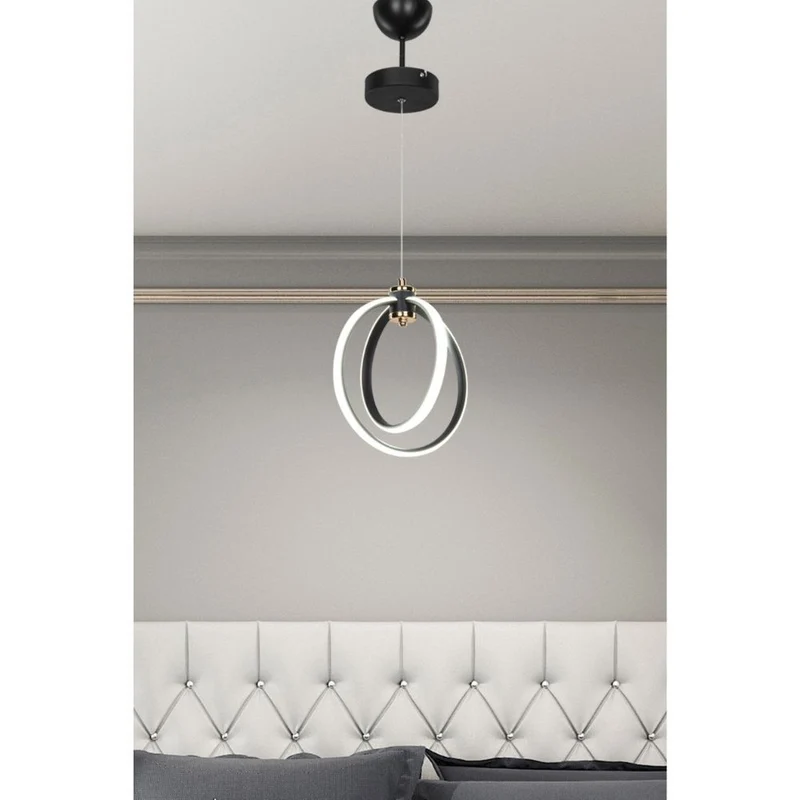Lampada a sospensione 80 cm con due cerchi Led - Felicia