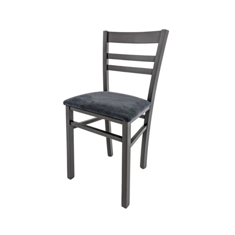 Set 2 sedie in legno colore grigio con seduta in tessuto