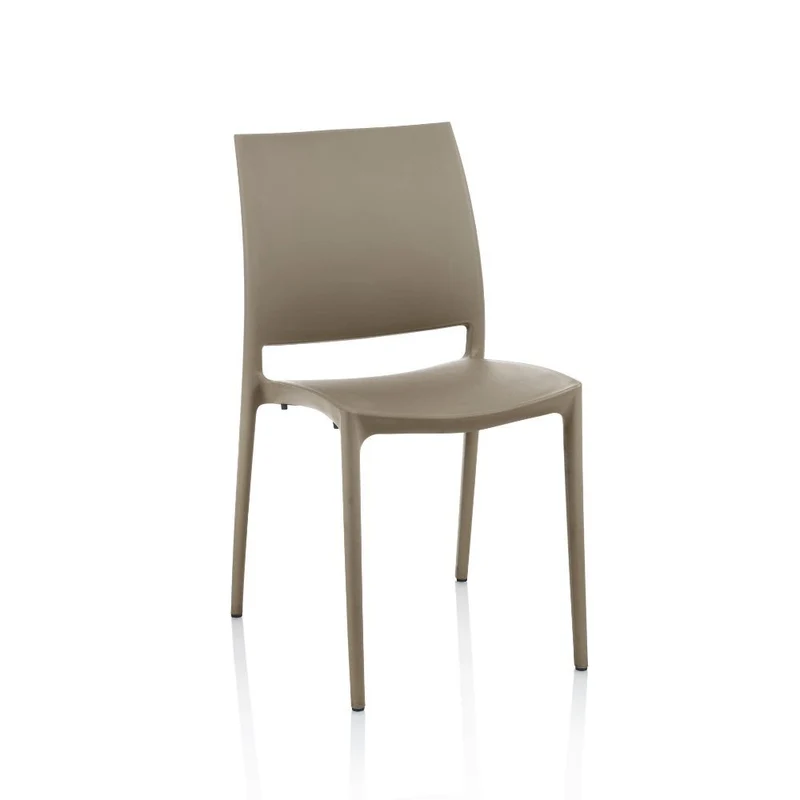 Sedia in polipropilene colore tortora design ergonomico - Curtis