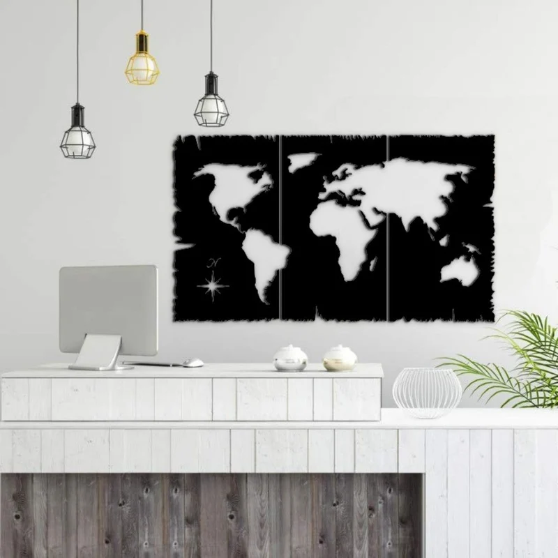 Cornice decorativa mondo 120x70 cm colore nero