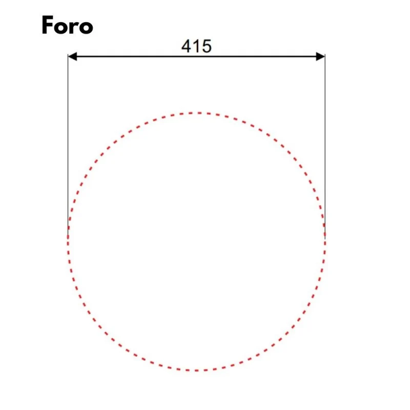 Lavello rotondo a pozzetto diametro 43,5 cm superficie lucida - Rondo'