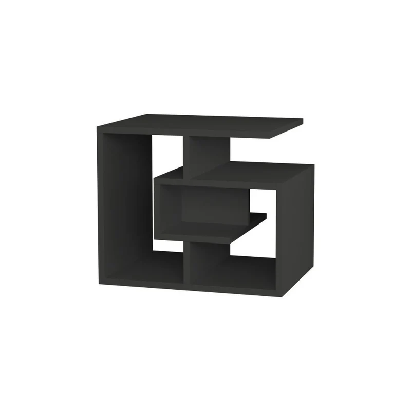 Tavolino da salotto 54x40 cm in legno con ripiani colore antracite - Labirent