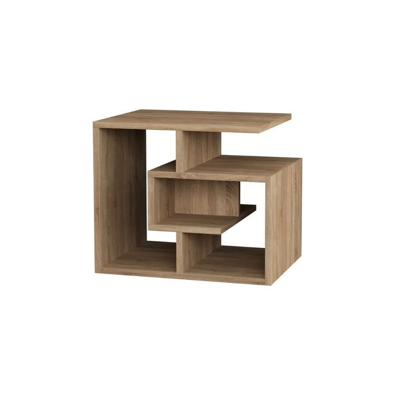 Tavolino da salotto in legno con ripiani 54x40 cm colore rovere - Labirent