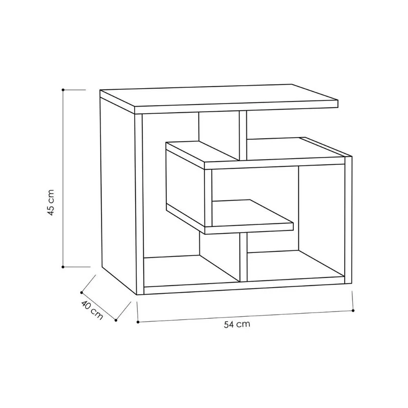 Tavolino da salotto in legno con ripiani 54x40 cm colore rovere - Labirent