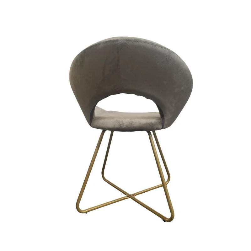 Set 2 poltroncine da salotto Etere velluto grigio e gambe oro