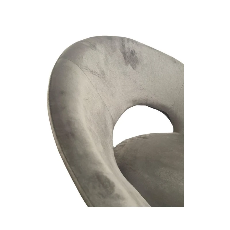 Set 2 poltroncine da salotto Etere velluto grigio e gambe oro