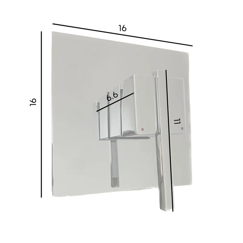 Miscelatore doccia quadrato bagno doccia cromato - Quadra