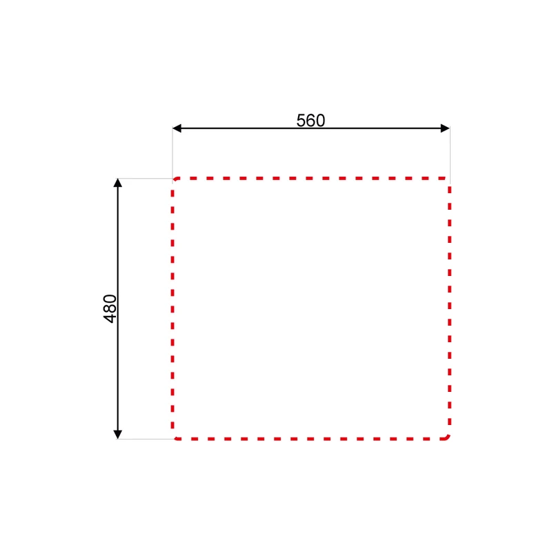 Lavello monovasca reversibile in acciaio inox 60x50 cm - Rondo' EC196
