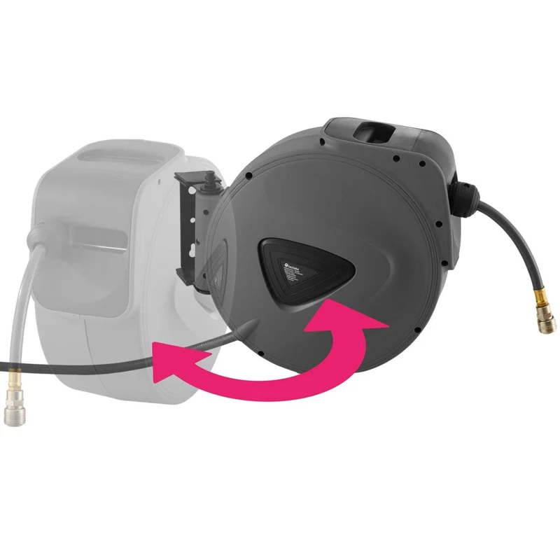Enrouleur automatique de tuyau d'air comprimé 20 m avec raccord rapide 08_0000257