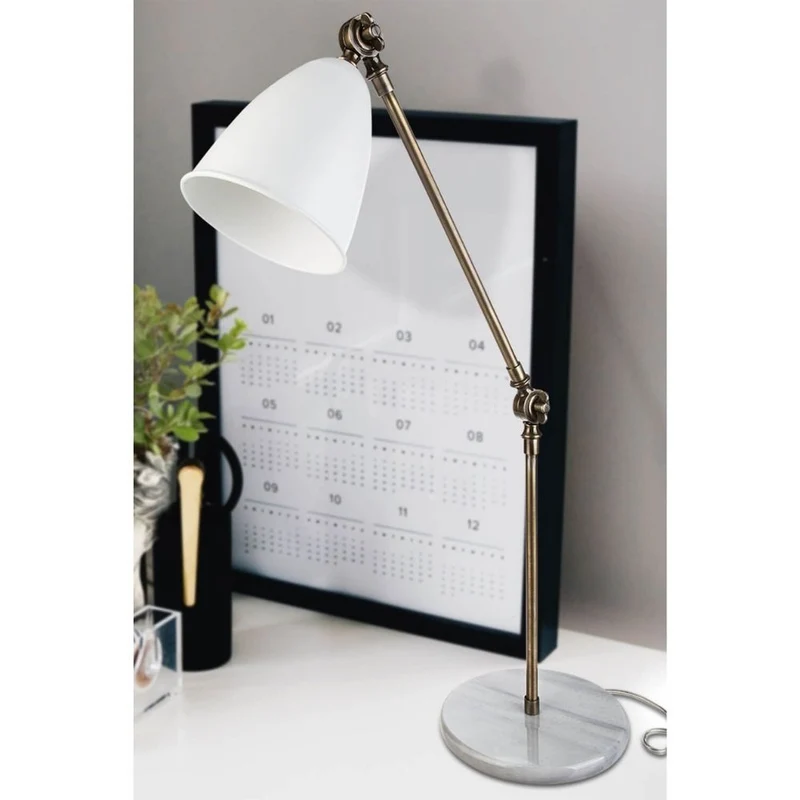 Lampada da scrivania snodabile colore bianco - Konrat