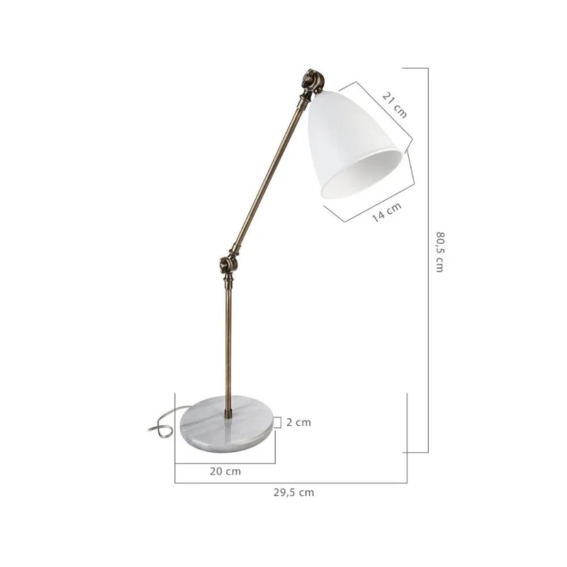Lampada da scrivania snodabile colore bianco - Konrat