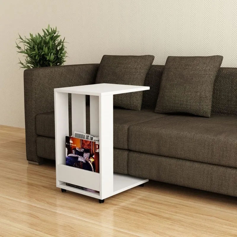 Tavolino da divano porta pc e riviste 37x60 cm colore bianco - Edi