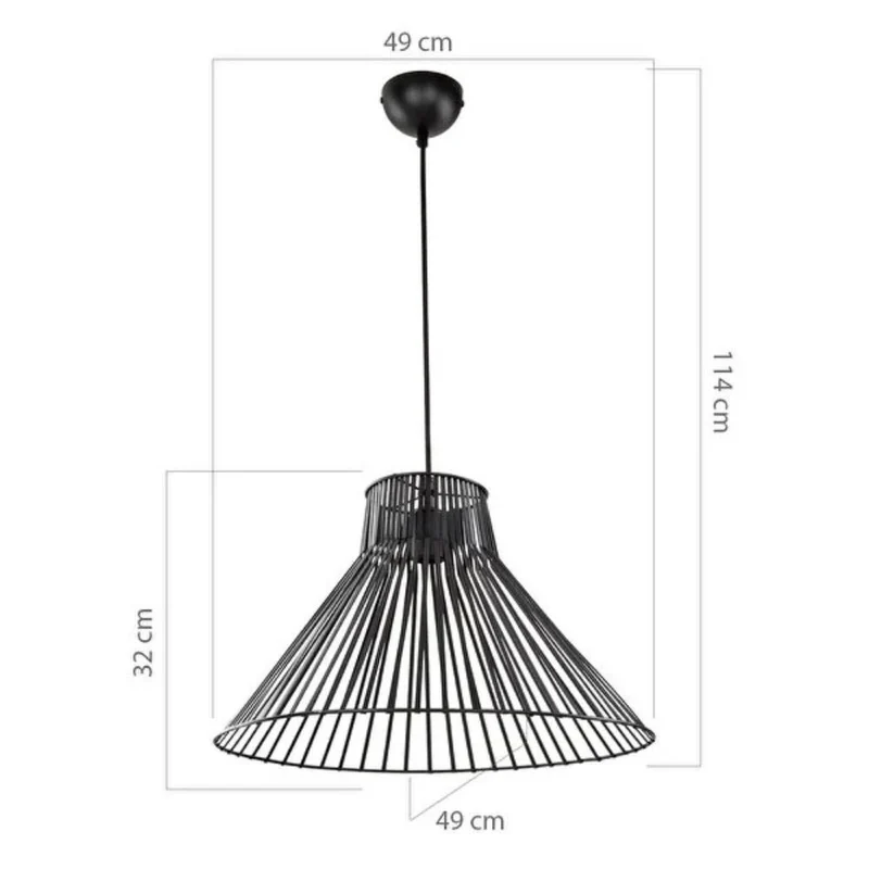 Lampada a sospensione 100h filo metallico colore nero Panama