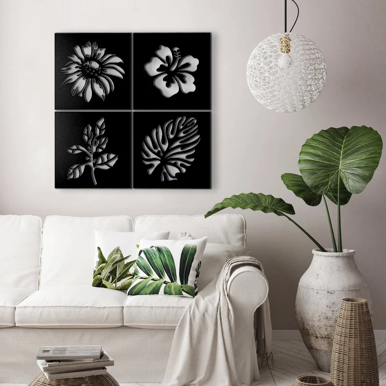 Cornice decorativa 40x40 cm natura colore nero