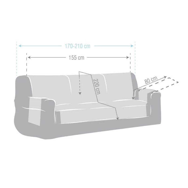 Copridivano 3 posti colore beige 155 cm - Valeria