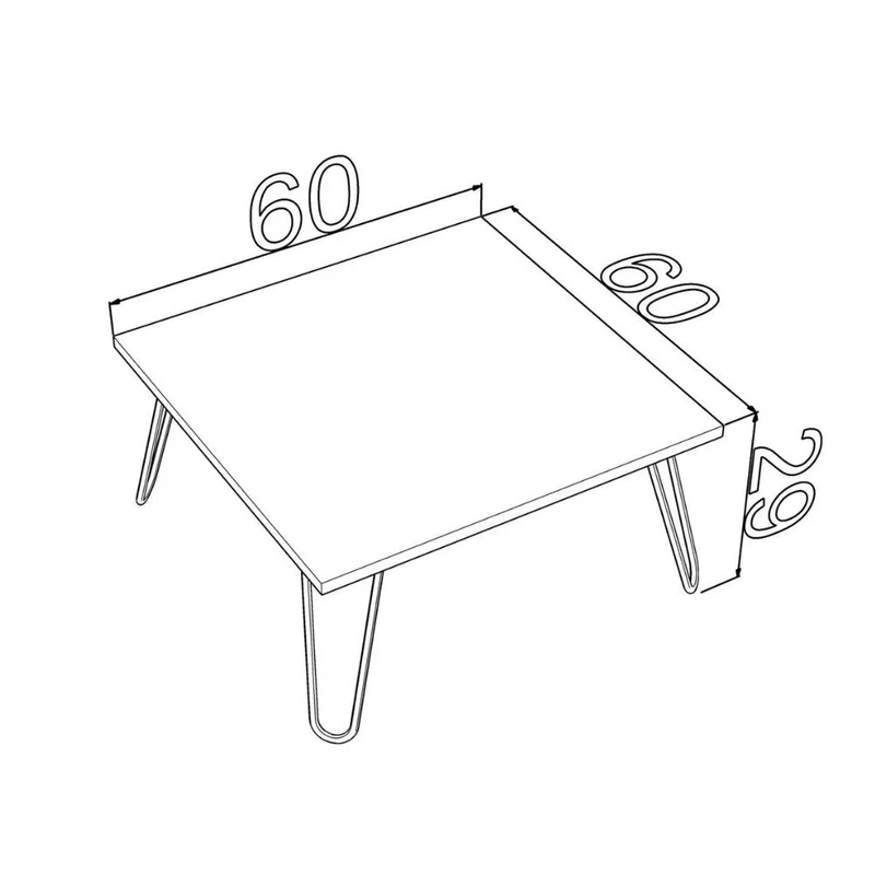 Tavolino da salotto 60x60 cm con piano in legno colore rovere e struttura in metallo - Ilia