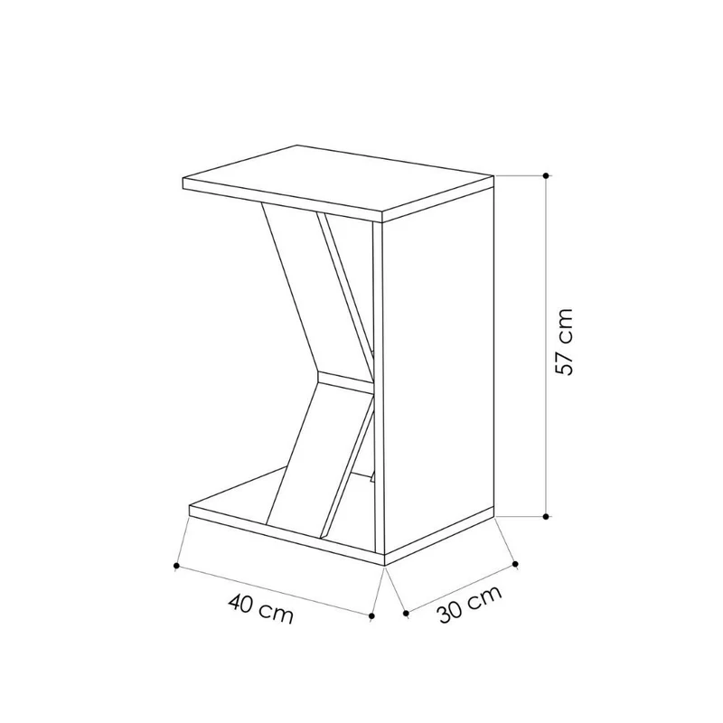 Tavolino da divano porta computer 30x57h colore bianco - Naze