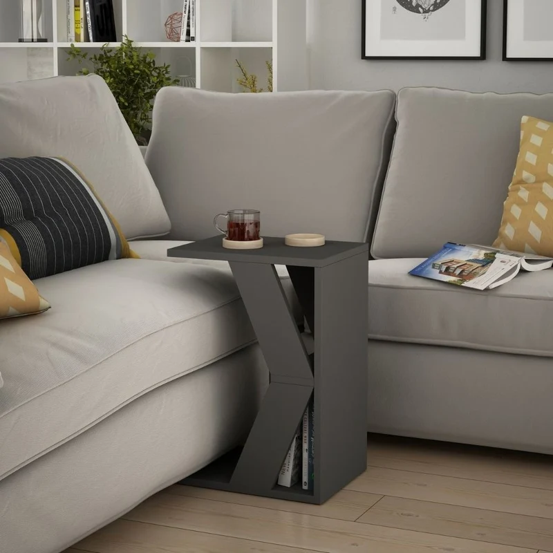 Tavolino da divano porta computer 30x57h cm colore antracite - Naze