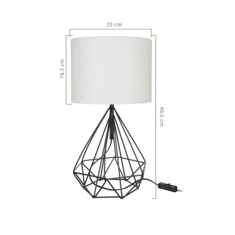 Lampada da tavolo per ufficio scrivania colore nero bianco