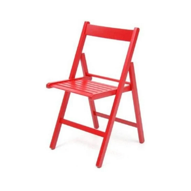Set 4 sedie pieghevoli in legno colore rosso Penelope