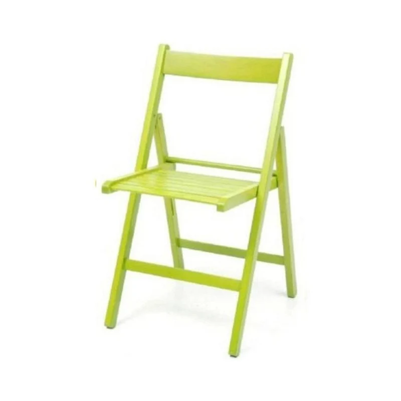 Set 4 sedie pieghevoli in legno colore verde Penelope