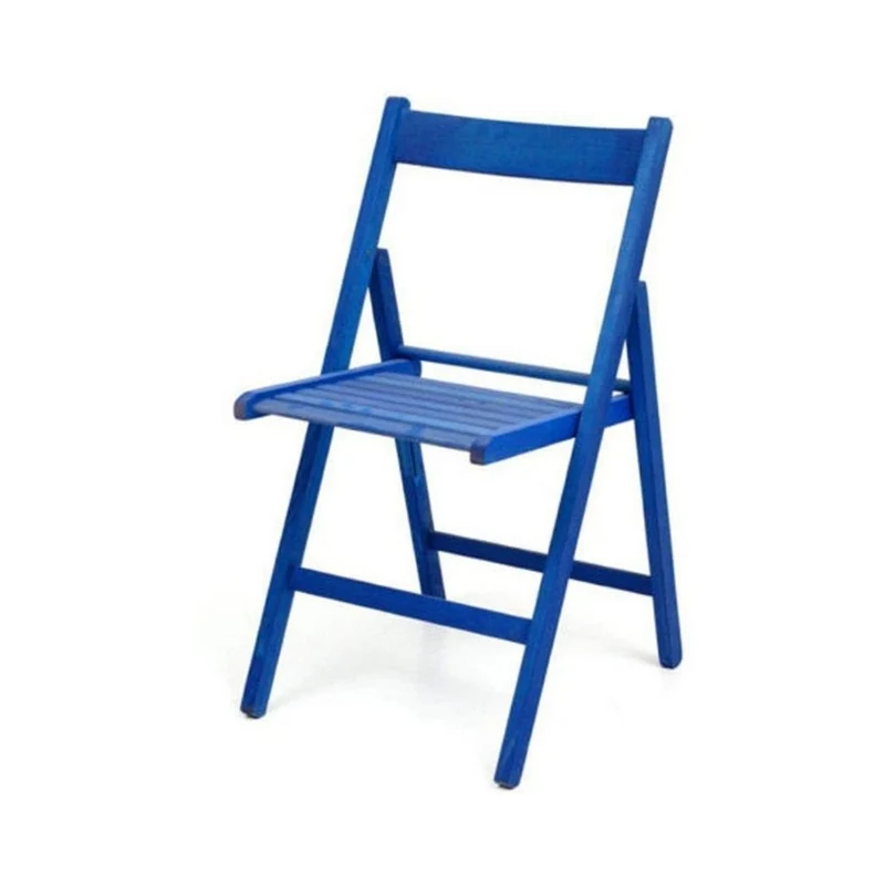 Set 4 sedie pieghevoli in legno colore blu Penelope