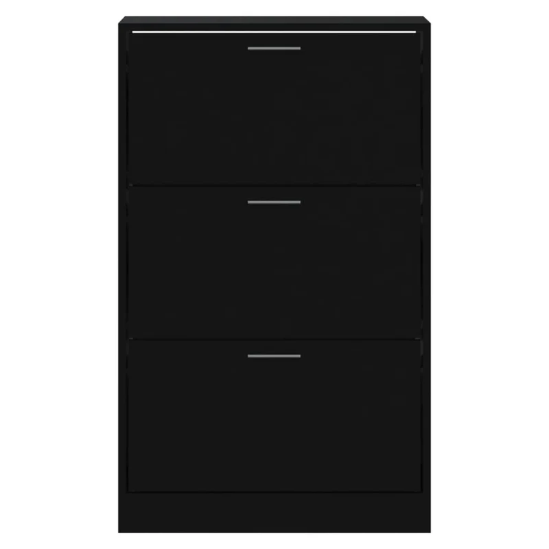 Armoire à chaussures range chaussures rangement meuble entrée couloir salon 63 x 24 x 103 cm bois d'ingénierie noir 02_0022007