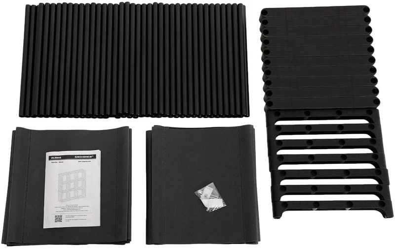 Étagère de rangement à 9 compartiments meuble de rangement ouvert bibliothèque organiseur pour salon noir 12_0000500