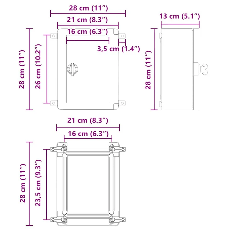 Armoire de contrôle moderne rangement intérieur extérieur 47 x 20 x 60 cm en plastique gris 02_0058206
