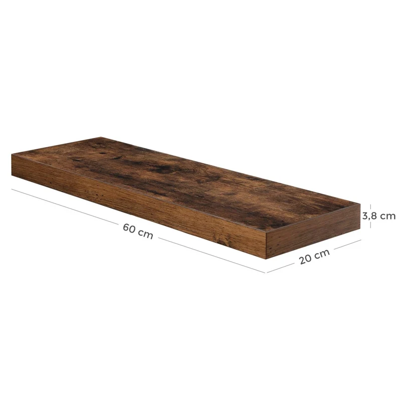 Étagère murale tablette murale étagère flottante étagère de rangement 60 x 20 x 38 cm MDF marron 12_0005782