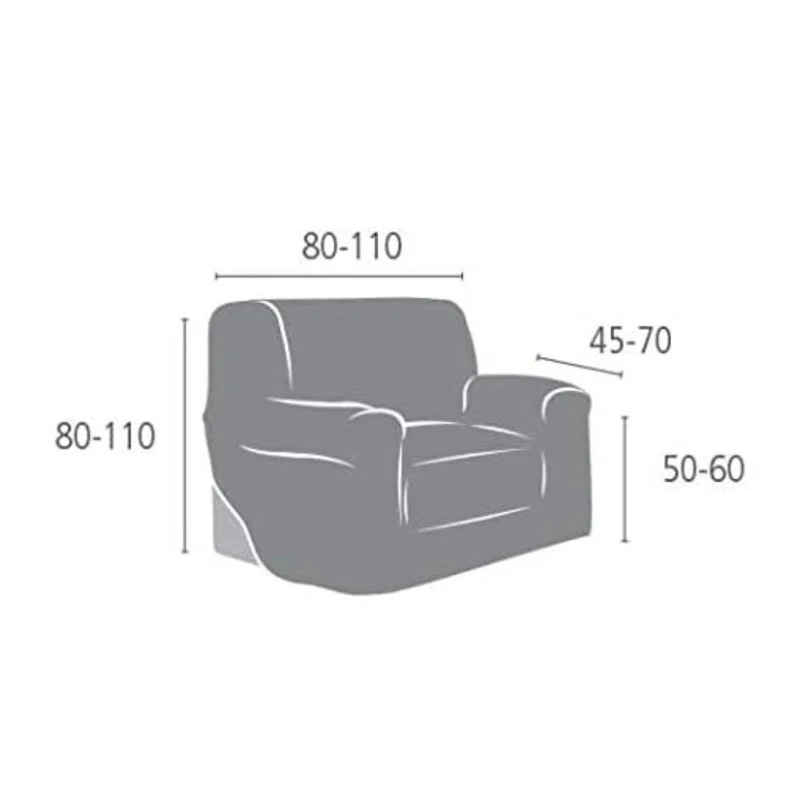 Copripoltrona elastico grigio 80/110 cm Troya