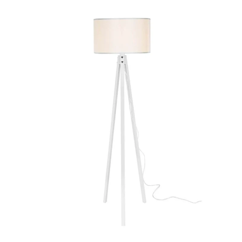 Lampada da terra con treppiede in legno e paralume bianca - Rodi ASZ1233