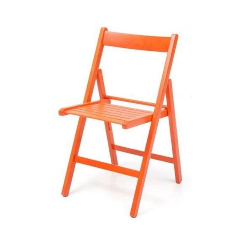 Set 4 sedie pieghevoli in legno colore arancio Penelope