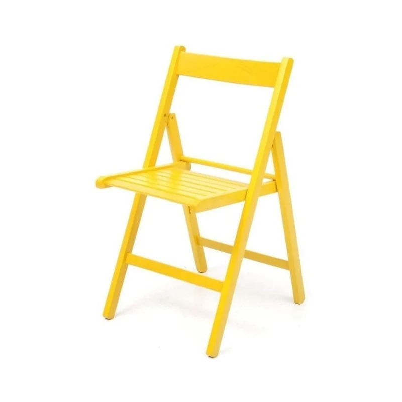 Set 4 Sedia pieghevole in legno colore giallo Penelope