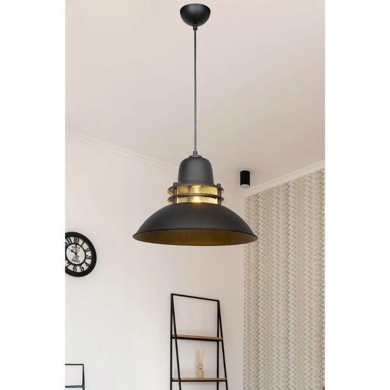 Lampada a sospensione 95h colore nero stile industriale Tibet