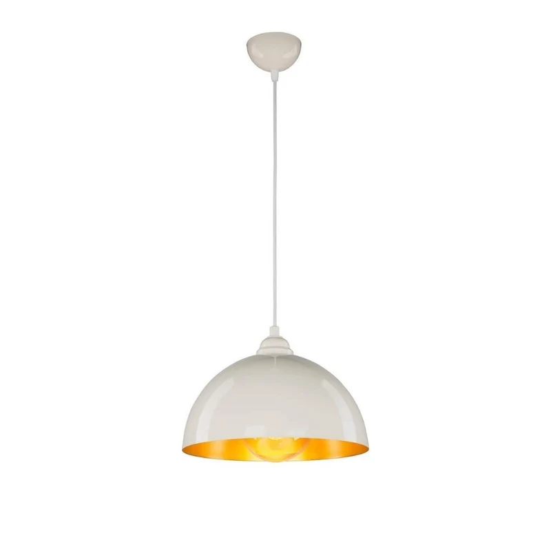 Lampada a sospensione 60h in metallo bianco Topak