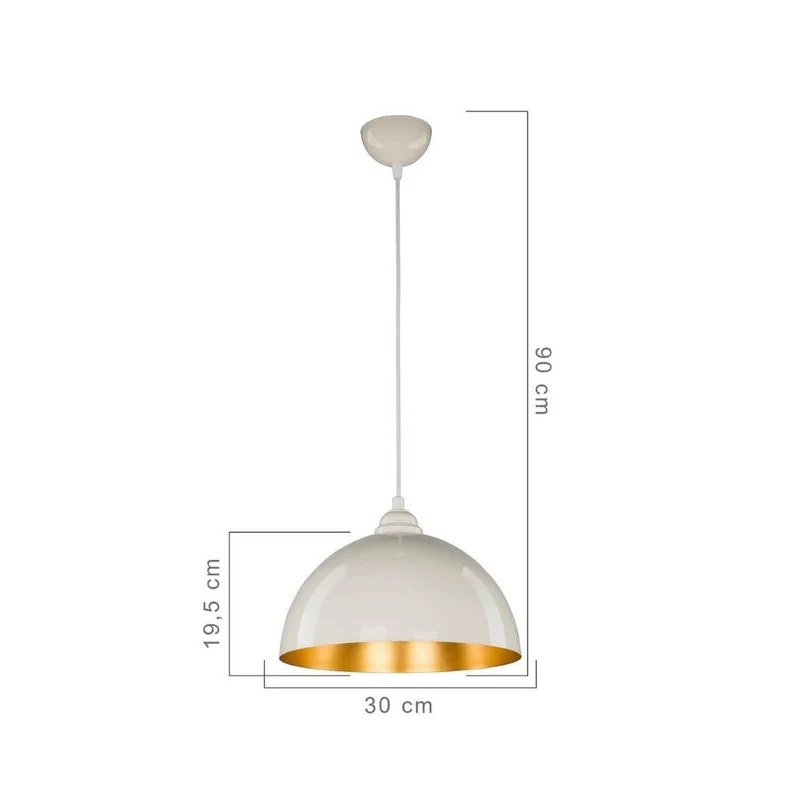 Lampada a sospensione 60h in metallo bianco Topak