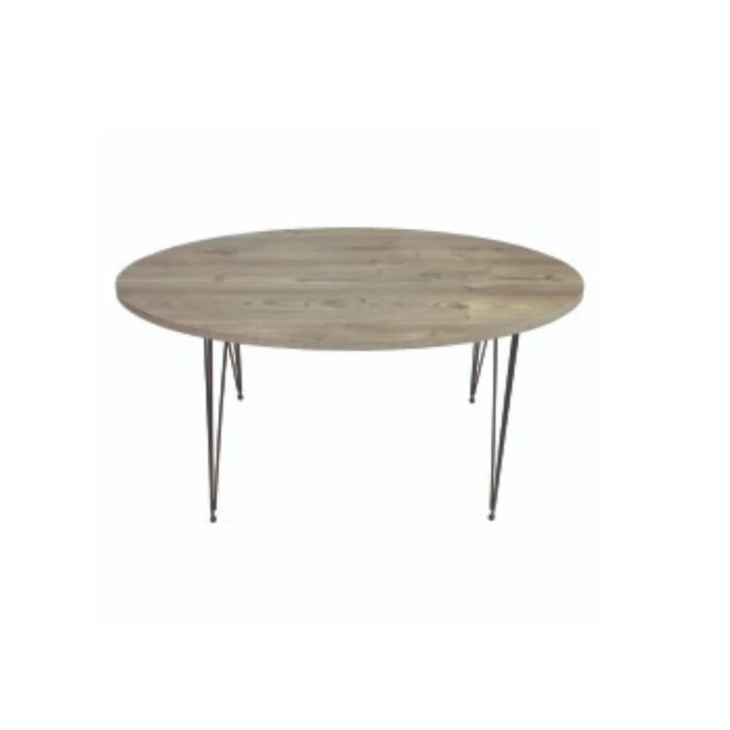 Tavolino ovale 40x50h da salotto colore grigio pino gambe nere Terek