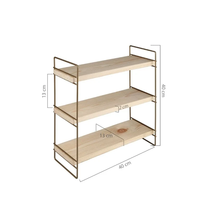 Scaffale 40x40h con 3 ripiani in legno colore bronzo Hobby