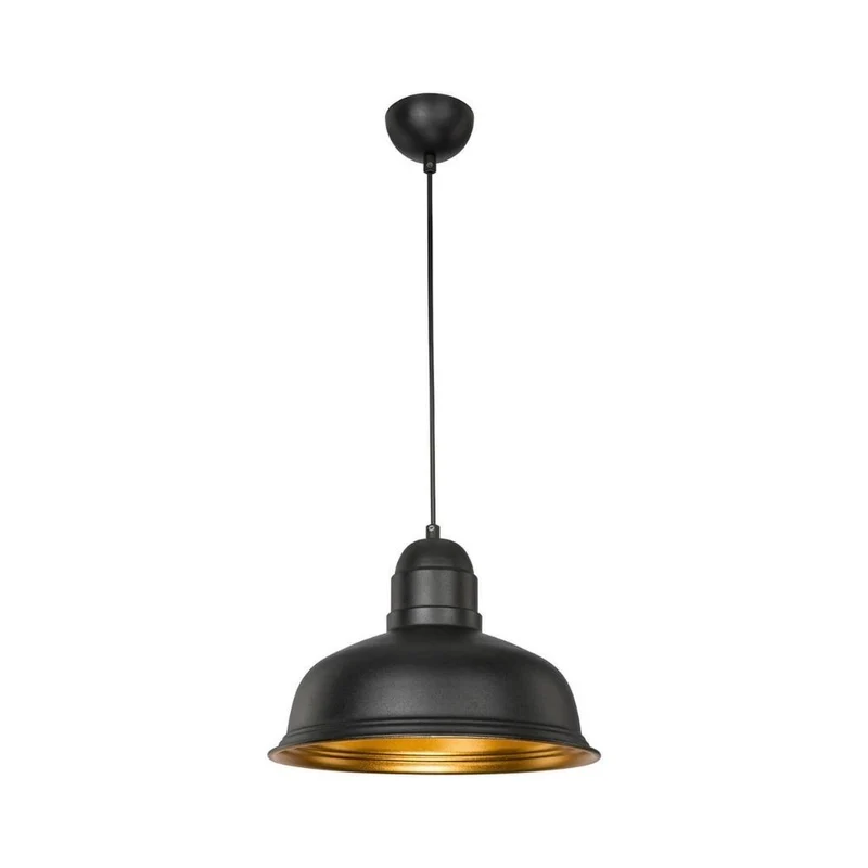 Lampada a sospensione 90h in metallo nero interno oro Kumbet