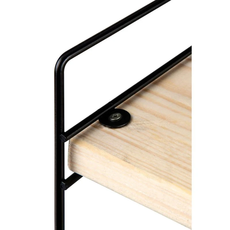 Scaffale 40x40 cm con tre ripiani colore legno e struttura metallo nero - Hobby