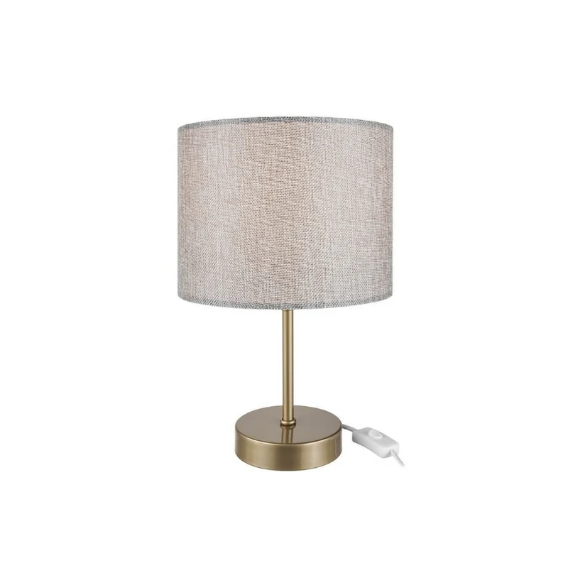 Lampada da tavolo con paralume cilindrico tessuto sabbia Flora