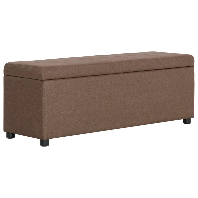 Banc banquette avec compartiment de rangement 116 cm marron polyester 02_0010893
