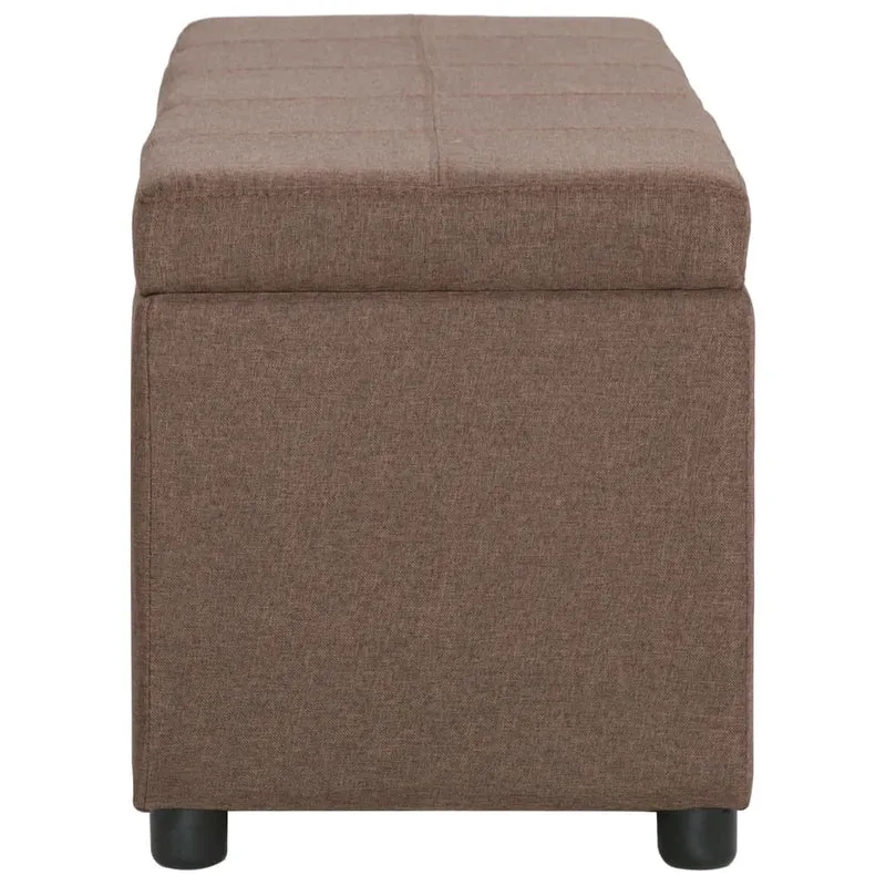 Banc banquette avec compartiment de rangement 116 cm marron polyester 02_0010893