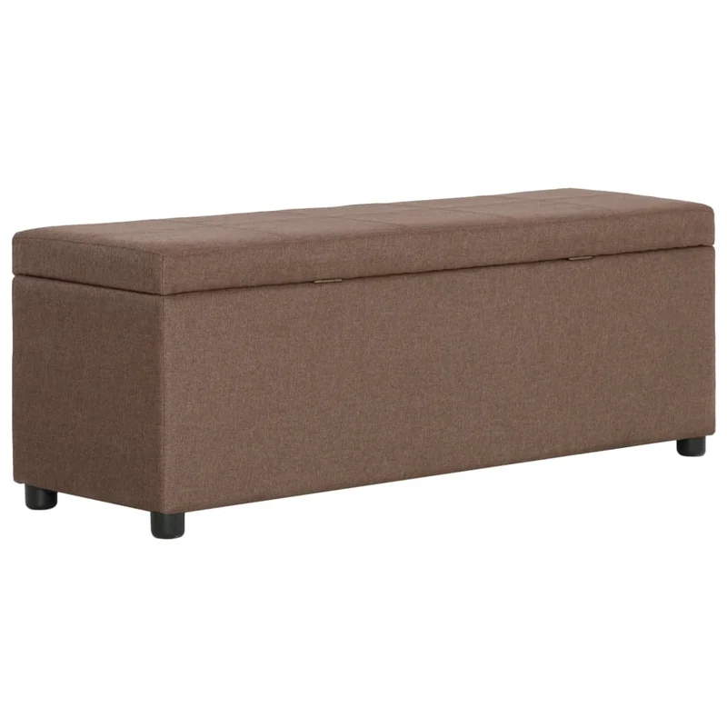 Banc banquette avec compartiment de rangement 116 cm marron polyester 02_0010893