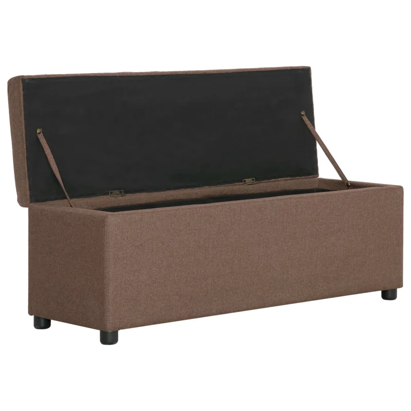 Banc banquette avec compartiment de rangement 116 cm marron polyester 02_0010893