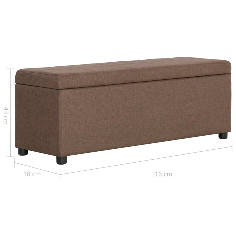 Banc banquette avec compartiment de rangement 116 cm marron polyester 02_0010893