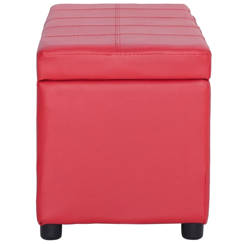 Banc banquette avec compartiment de rangement 116 cm rouge similicuir 02_0010737